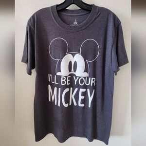 Disney Mickey Mouse Men's Medium Gray Couple Tee T-shirt
